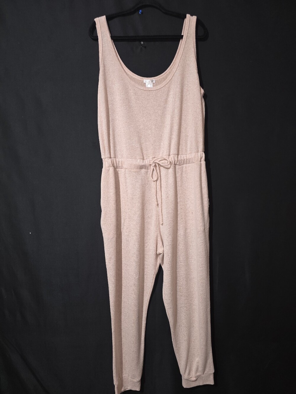 VENUS Soft Sleeveless Drawstring Jumpsuit in Blush